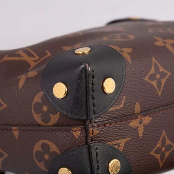 Authentic Louis Vuitton Black/Brown Monogram Petite Malle Souple Shoulder Bag - Picture 4 of 10
